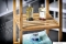 AQUALINE - BAMBUS Polcos szekrény, állvány, fürdőszoba bútor - 5 szintes, 37x141cm, bambusz