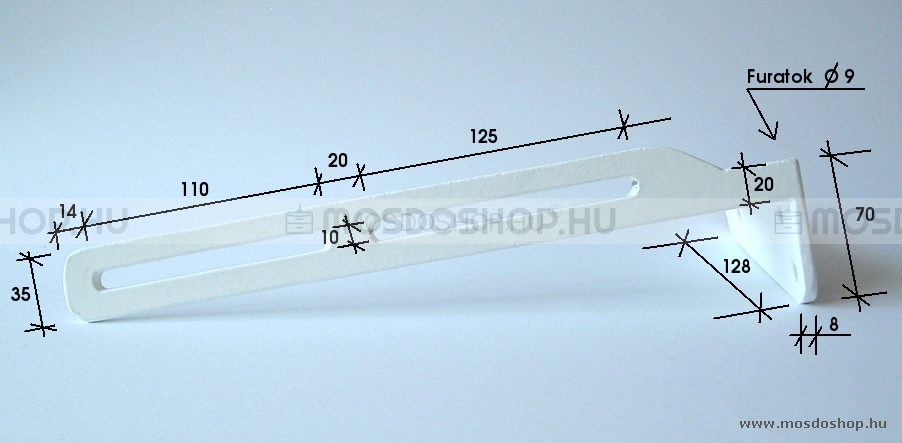 Rejtett tartókonzol 35cm