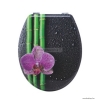 LAGOON - MDF WC ülőke, tető rozsdamentes zsanérokkal - Bambusz és orchidea mintás
