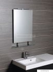 SAPHO - WEGA - Fürdőszobai fali tükör üvegpolccal 40x80cm, fekete polctartóval - Világítás nélkül  (60092-4B)
