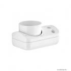 GEDY - Fali fogmosópohár, fogkefetartó - Fényes fehér műanyag (2910)