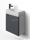 HB BÚTOR - HERA 40 - Fali mosdószekrény, fürdőszoba mosdó bútor 40x50cm, 1 nyílóajtóval, kerámia mosdóval - Sötétszürke
