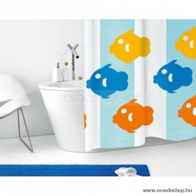 GEDY - PESCE PALLA - Textil zuhanyfüggöny függönykarikával - 240x200 cm