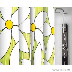 GEDY - PRATO FIORITO - Textil zuhanyfüggöny függönykarikával - 180x200 cm