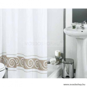 GEDY - RICCIOLO - Textil zuhanyfüggöny függönykarikával - 240x200 cm - Szürke