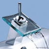 DIPLON - Mosdó csaptelep szögletes üvegtányérral - Krómozott (ST2982)